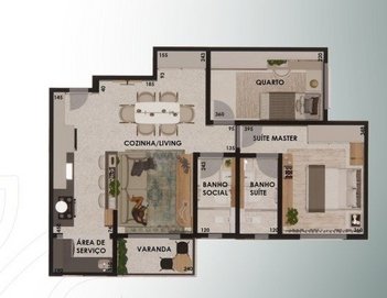 apartment em Rua José Narcísio Campos, Três Barras - Contagem - MG