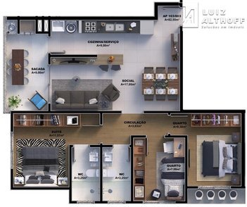 apartment em Unide, Pagani - Palhoça - SC