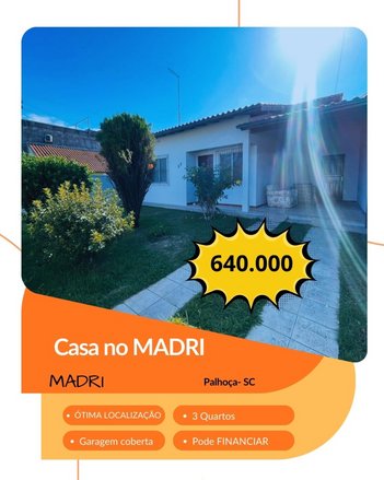 house em Rua dos Palmiteiros, Madri - Palhoça - SC