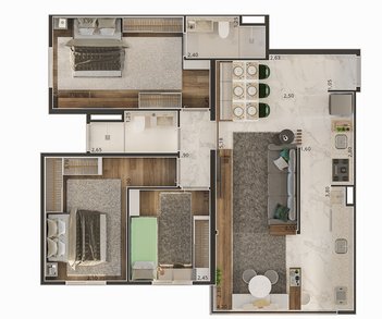 apartment em Avenida Dr. Washington Luiz, Rudge Ramos - São Bernardo do Campo - SP