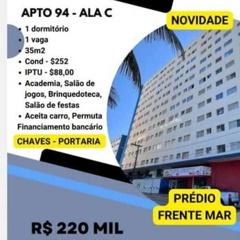 apartment em Rua Vinte e Três de Maio, Mirim - Praia Grande - SP