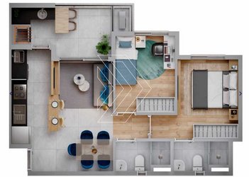 apartment em Avenida Brasil, Centro (Lácio) - Marília - SP