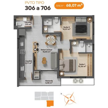apartment em Rua Pascoal Simone, Coqueiros - Florianópolis - SC