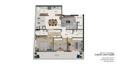 apartment em Rua Coronel Pedro Demoro, Balneário - Florianópolis - SC