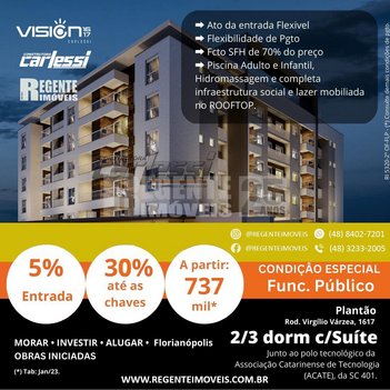 apartment em Virgílio Várzea, Saco Grande - Florianópolis - SC