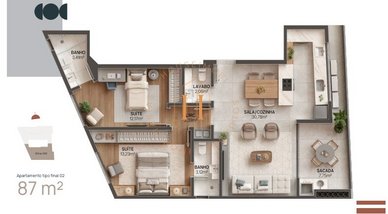 apartment em Rua Diniz Júnior, Centro - Florianópolis - SC