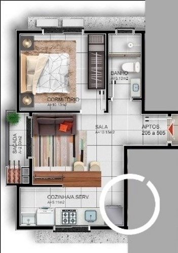 apartment em Cinco de Março, Camobi - Santa Maria - RS