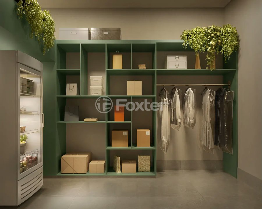 armario-de-madeira-verde-escuro-na-area-de-servico