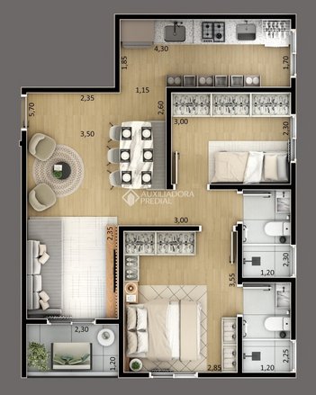 apartment em Rua Avaré, Matriz - Mauá - SP