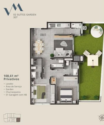 apartment em Rua Berta Lutz, Cachoeira do Bom Jesus - Florianópolis - SC