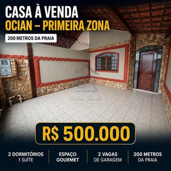 house em Rua Carlos Gomes, Ocian - Praia Grande - SP