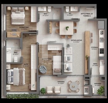 apartment em Estrada Haroldo Soares Glavan, Cacupé - Florianópolis - SC