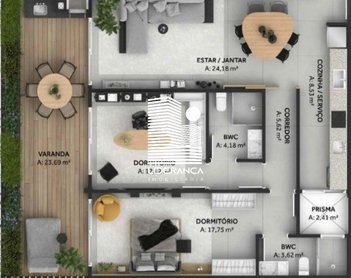 apartment em Haroldo Soares Glavan, Cacupé - Florianópolis - SC