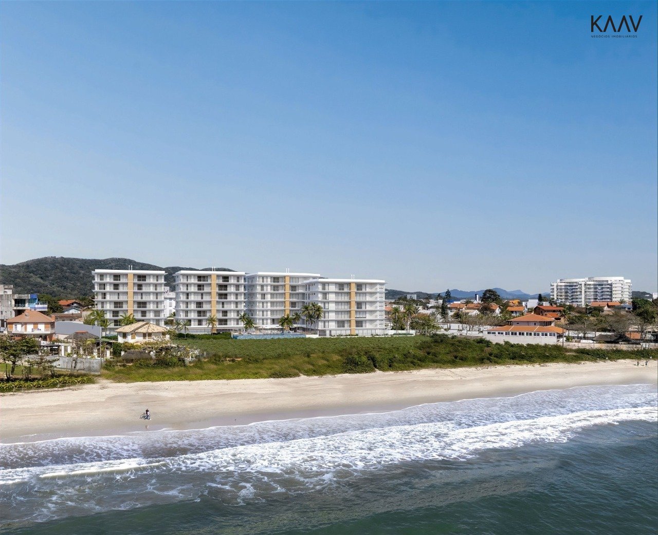apartamento pe na areia em penha a venda