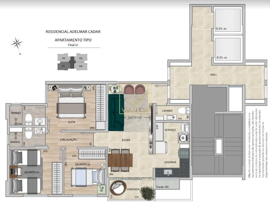 Excelente opção em investimento em apartamento de 3 quartos luxo à venda no bairro São Lucas