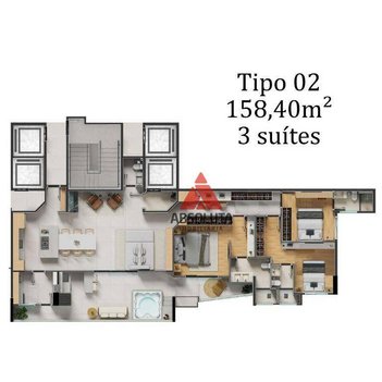 apartment em Rua Washington Luiz, Centro - Americana - SP