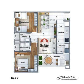 apartment em Rua Benjamin Constant, Jardim das Nações - Taubaté - SP