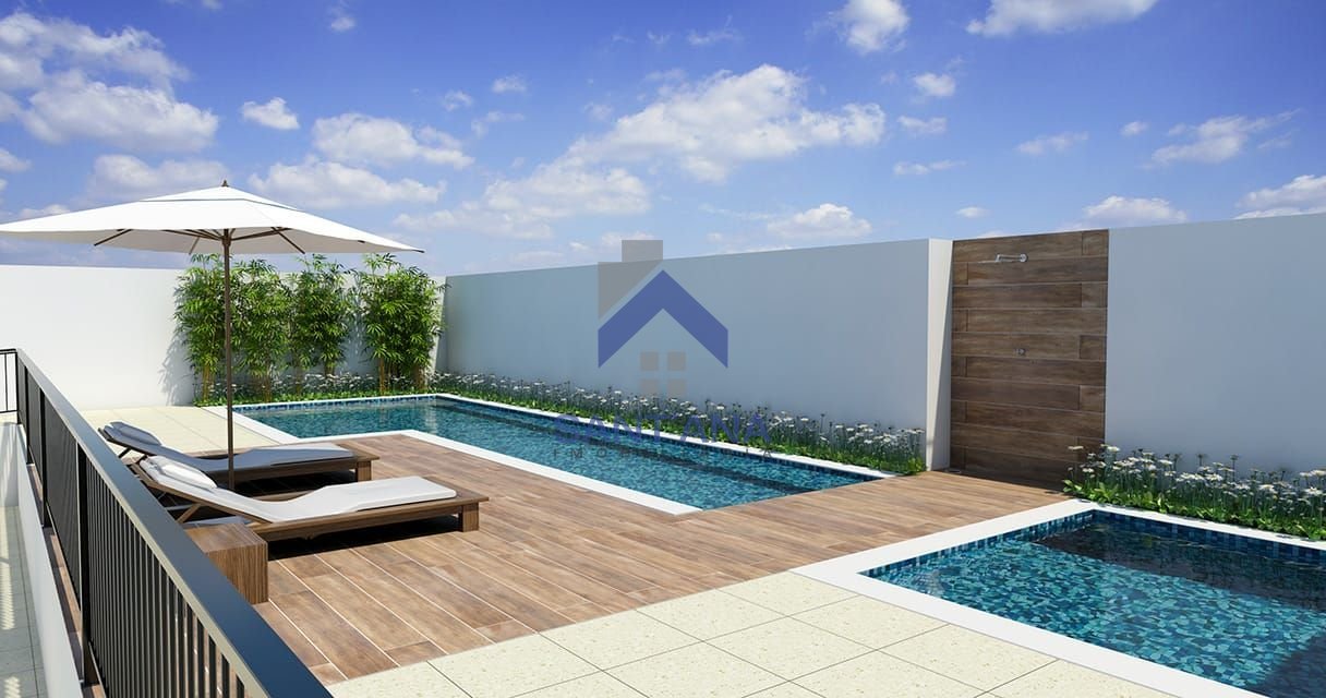 Perspectiva artística da piscina