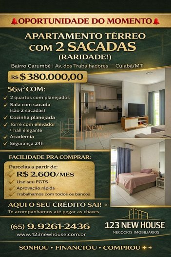 apartment em Avenida Governador Dante Martins de Oliveira, Carumbé - Cuiabá - MT