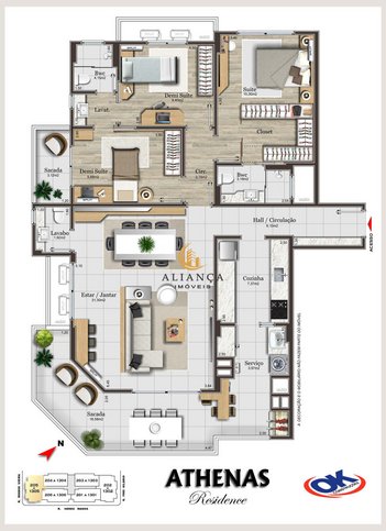 apartment em Avenida Presidente Nereu Ramos, Campinas - São José - SC