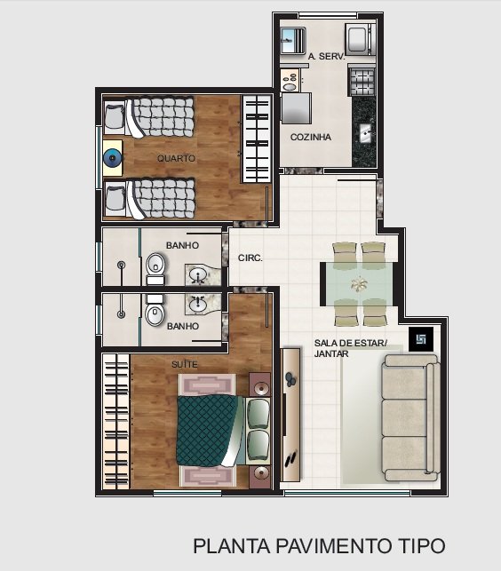 PESPECTIVA APARTAMENTO MONTADO