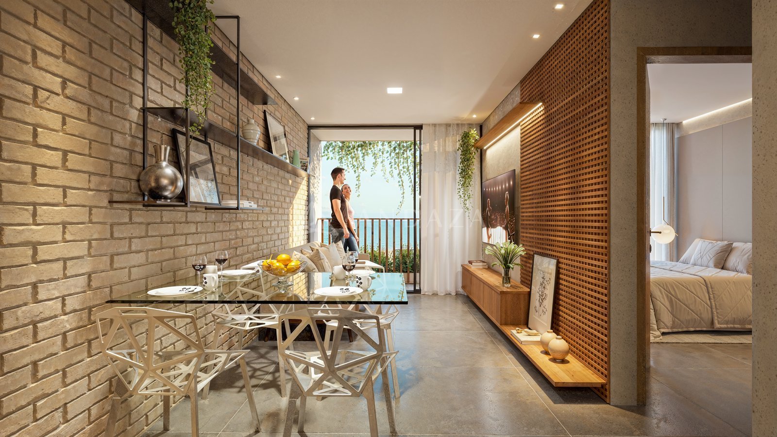 Estar do loft - sugestão de decoração