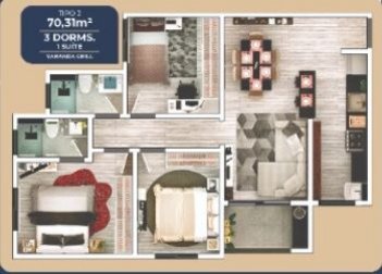 apartment em Rua Afonso Garbuio, Santa Claudina - Vinhedo - SP