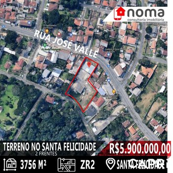 land_lot em Rua José Valle, Santa Felicidade - Curitiba - PR
