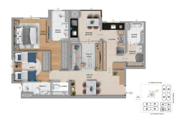 apartment em Avenida Wallace Simonsen, Nova Petrópolis - São Bernardo do Campo - SP