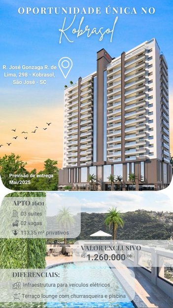 apartment em José Gonzaga Regina Lima, Kobrasol - São José - SC
