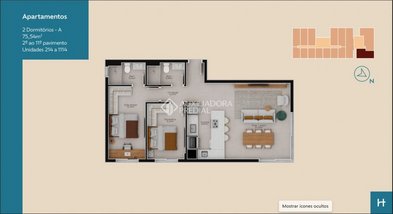 apartment em Rua Rubens de Arruda Ramos, Pedra Branca - Palhoça - SC