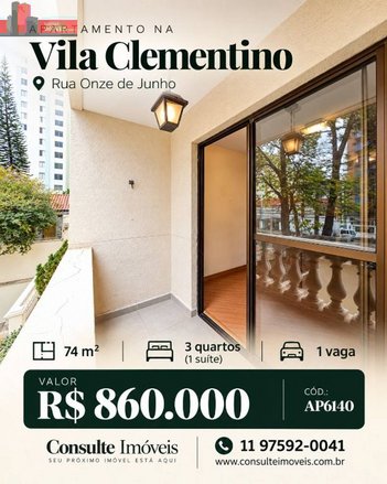 apartment em Avenida Onze de Junho, Vila Clementino - São Paulo - SP