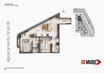 apartment em Ângelo La Porta, Centro - Florianópolis - SC