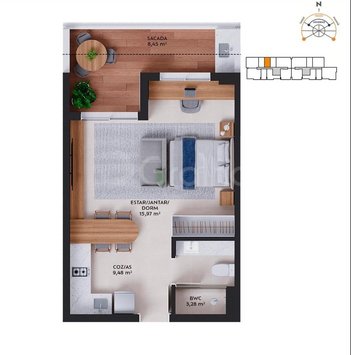 apartment em Rua da Pedra, Pedra Branca - Palhoça - SC