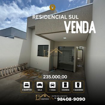 house em Rua Três, Residencial Sul Ipês - Montes Claros - MG