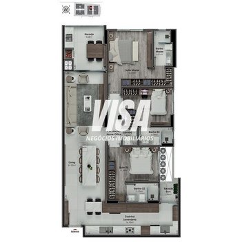 apartment em Rua São Jorge, Nossa Senhora do Rosário - São José - SC