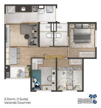 apartment em Avenida São Paulo, Além Ponte - Sorocaba - SP