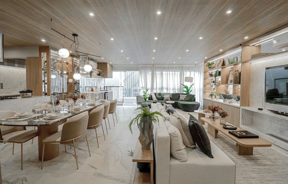 sala-de-estar-moderna-e-aconchegante-com-sofa-branco-e-mesa-de-jantar