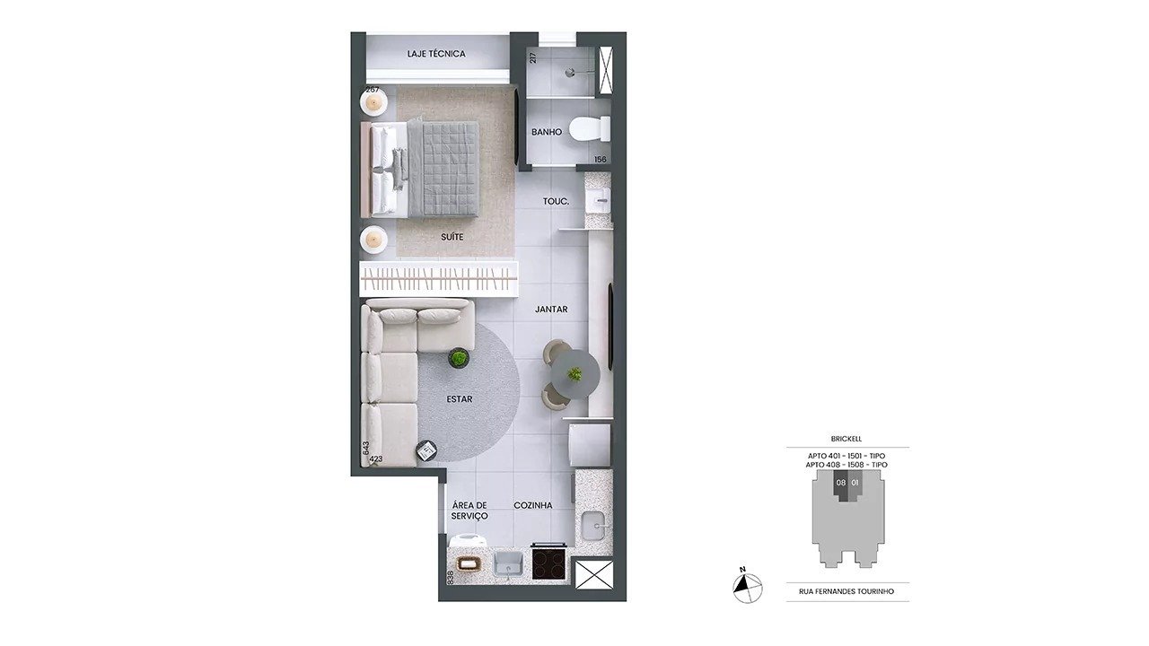 Apartamento 408 a 1508 36m²