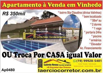 apartment em Rua Acquiles Aparecido Miranda, Santa Claudina - Vinhedo - SP