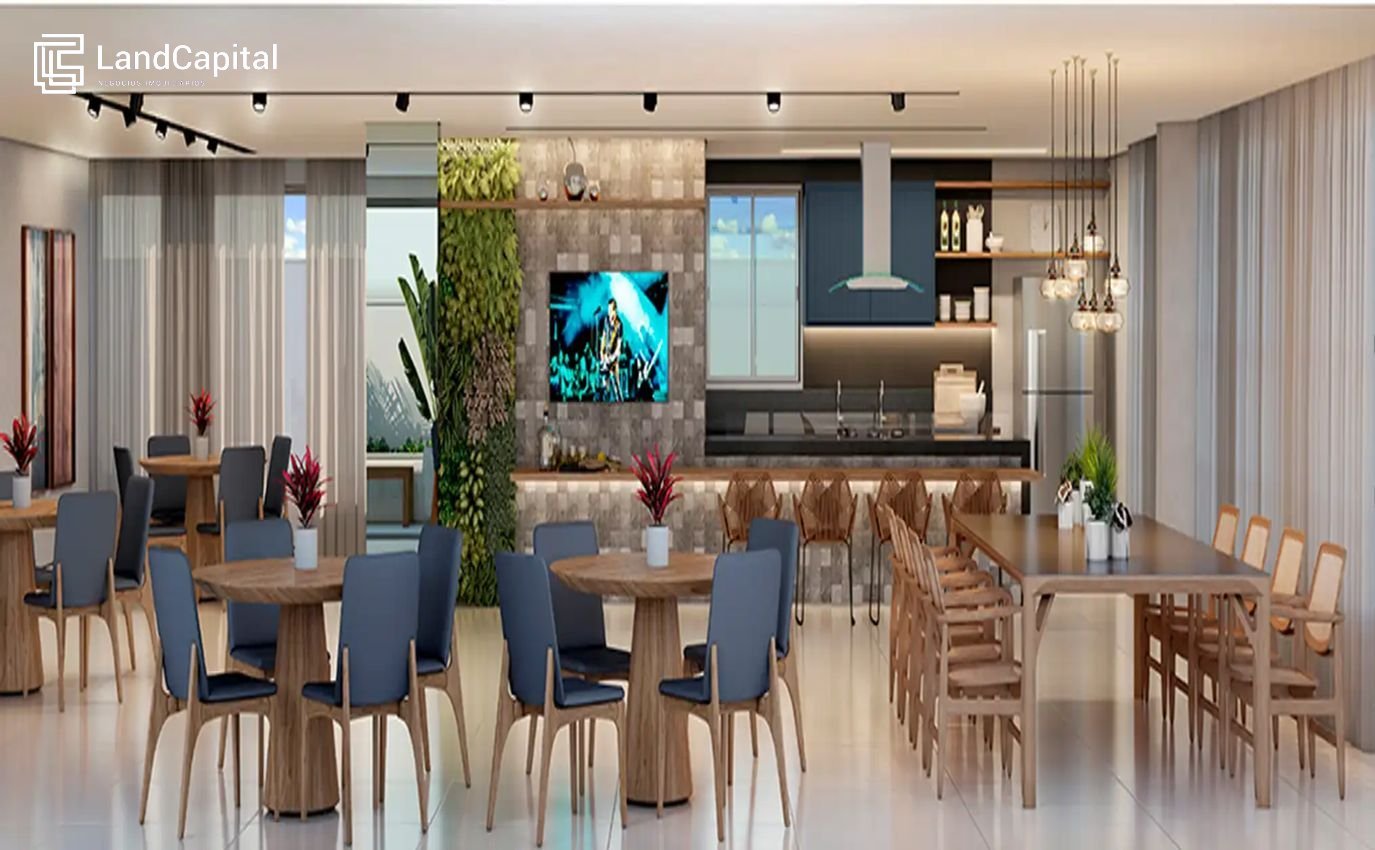 Salão de festas e espaço gourmet