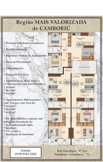 apartment em Rua Eucalipto, Tabuleiro - Camboriú - SC