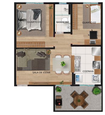 apartment em Rua Antônio Teixeira, Papine (Justinópolis) - Ribeirão das Neves - MG