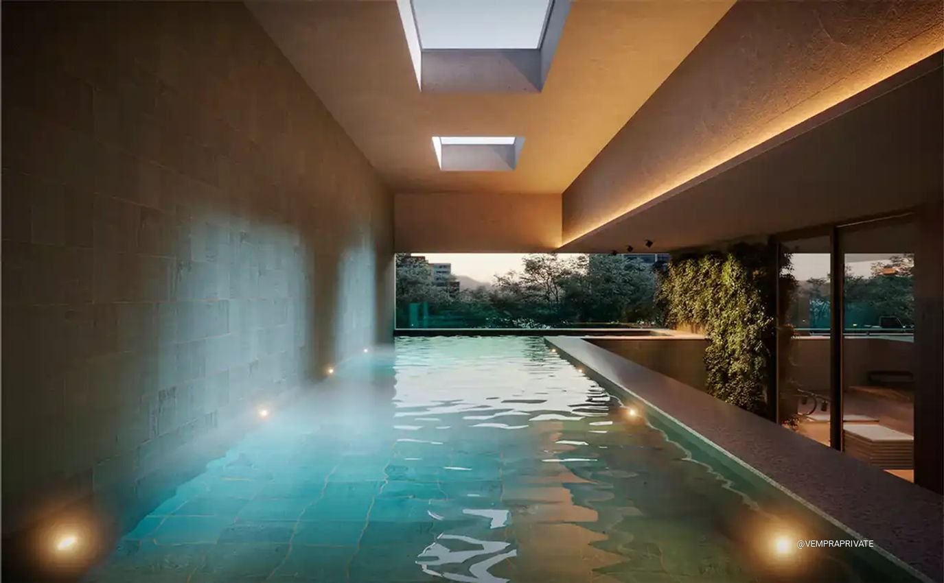 Piscina coberta climatizada