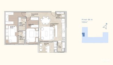 apartment em Avenida Tom Traugott Wildi, Praia Brava - Florianópolis - SC