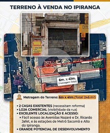 land_lot em Rua Bom Pastor, Ipiranga - São Paulo - SP