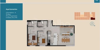 apartment em Rua da Pedra, Pedra Branca - Palhoça - SC