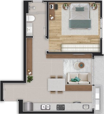 apartment em José Boiteux, Centro - Florianópolis - SC