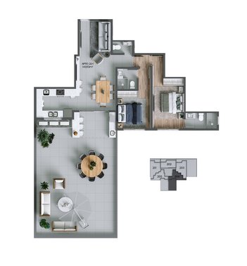 apartment em Allan Kardec, Agronômica - Florianópolis - SC
