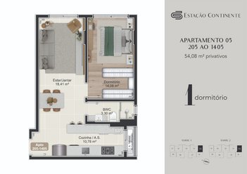 apartment em Eugênio Raulino Koerich, Campinas - São José - SC